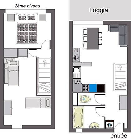 plan d'appartement en duplex